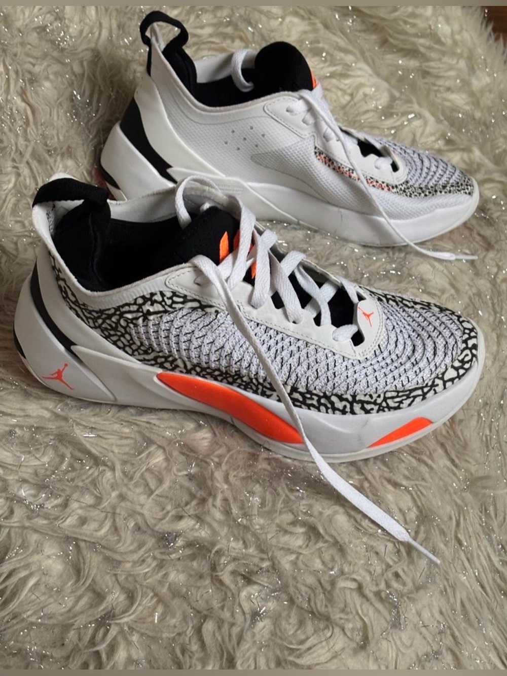 Nike Jordan Luka1 White, Black And Orange Men’s Safari Sneakers Size US5.5